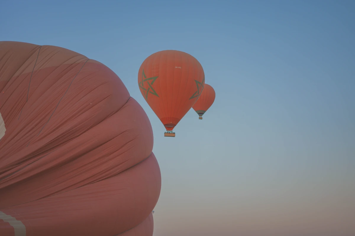 Celebrating a hot air balloon Morocco adventure