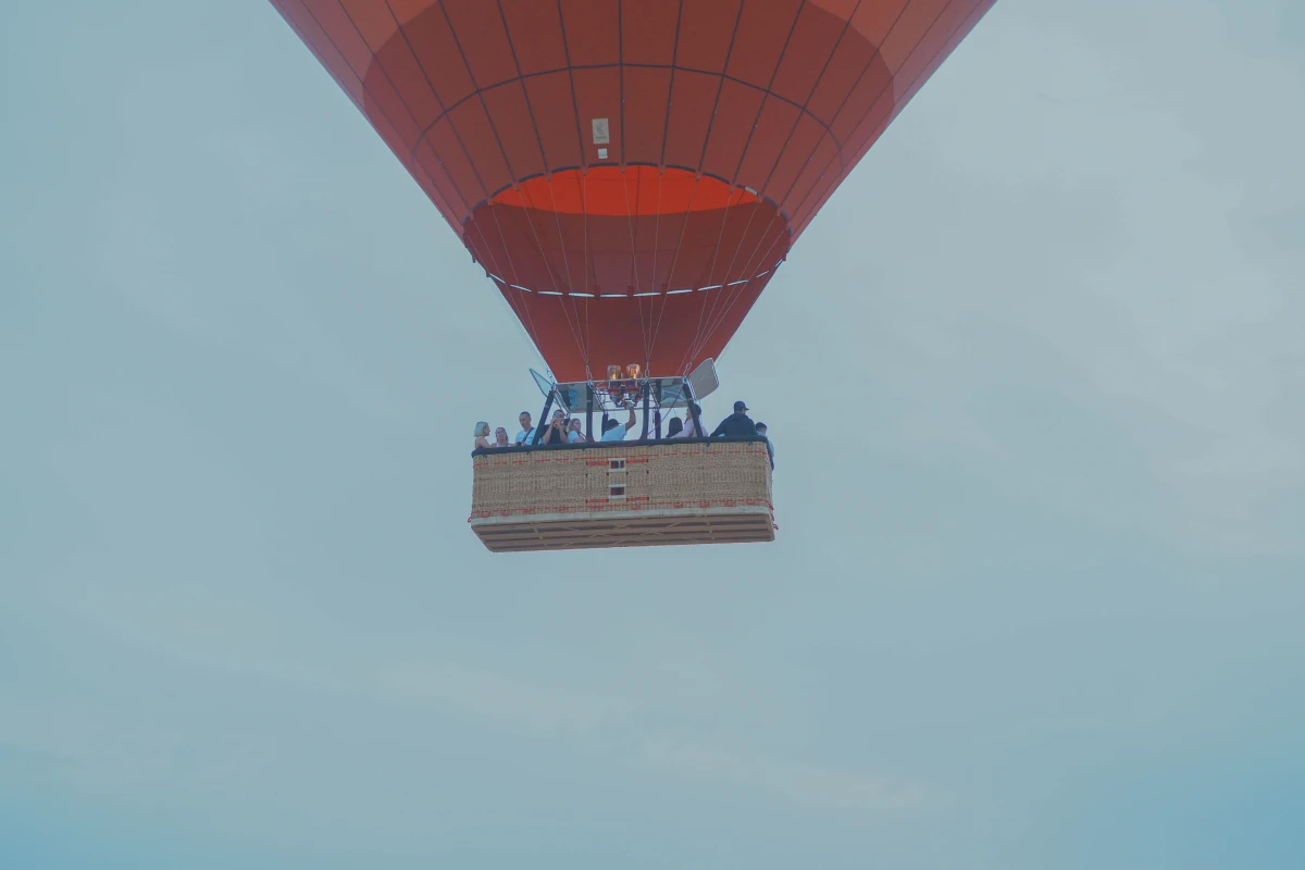 Desert view from a hot air balloon in Morocco