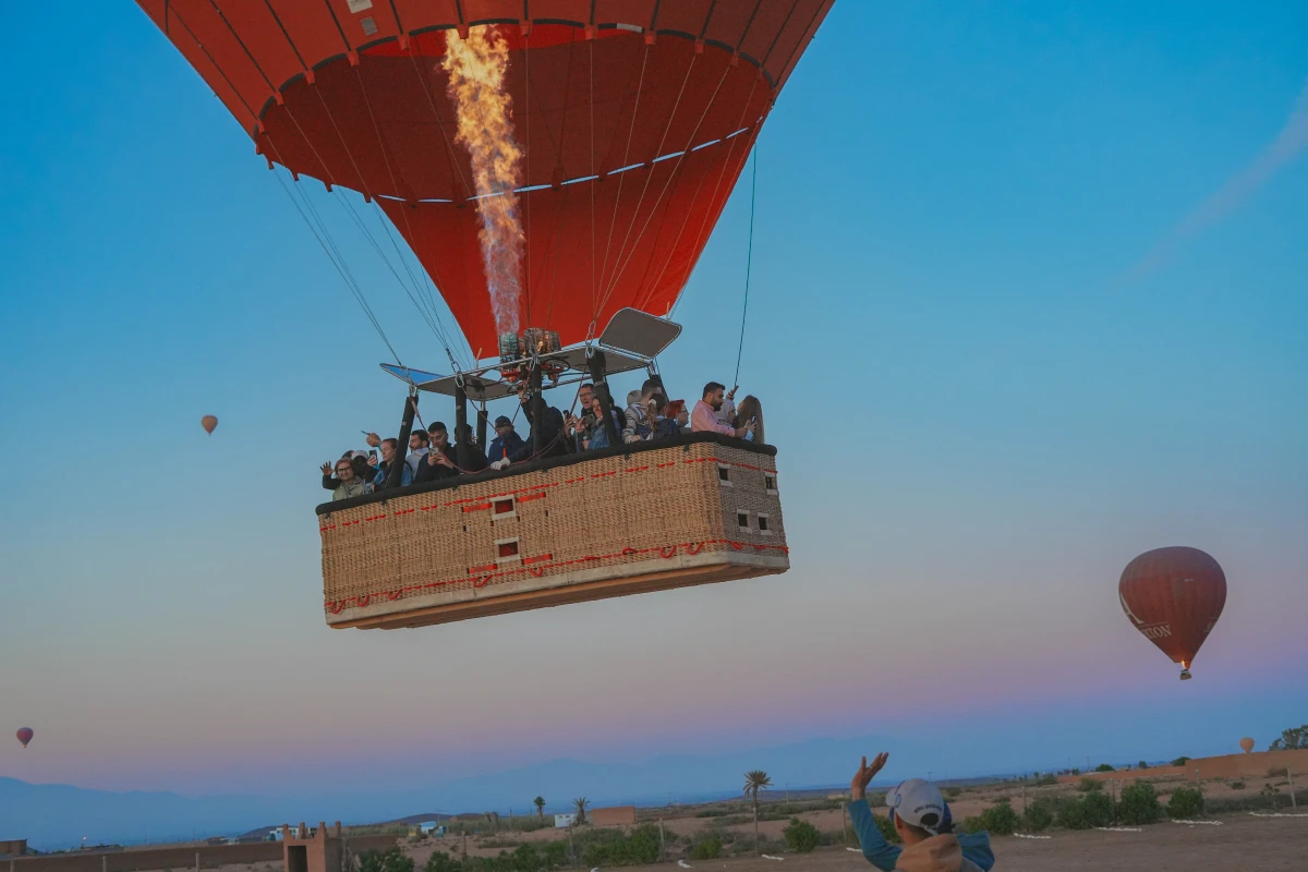 Hot air balloon burner flame close-up
