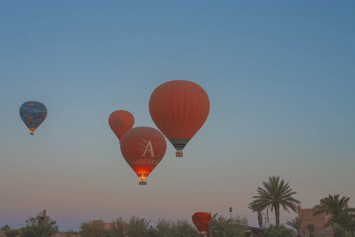 Marrakech from above in a hot air balloon