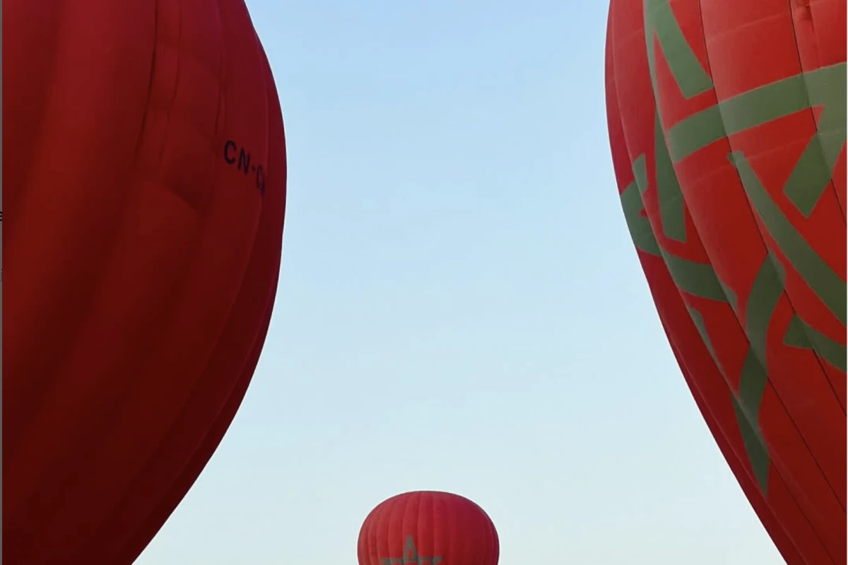 Marrakech landscape from a hot air balloon