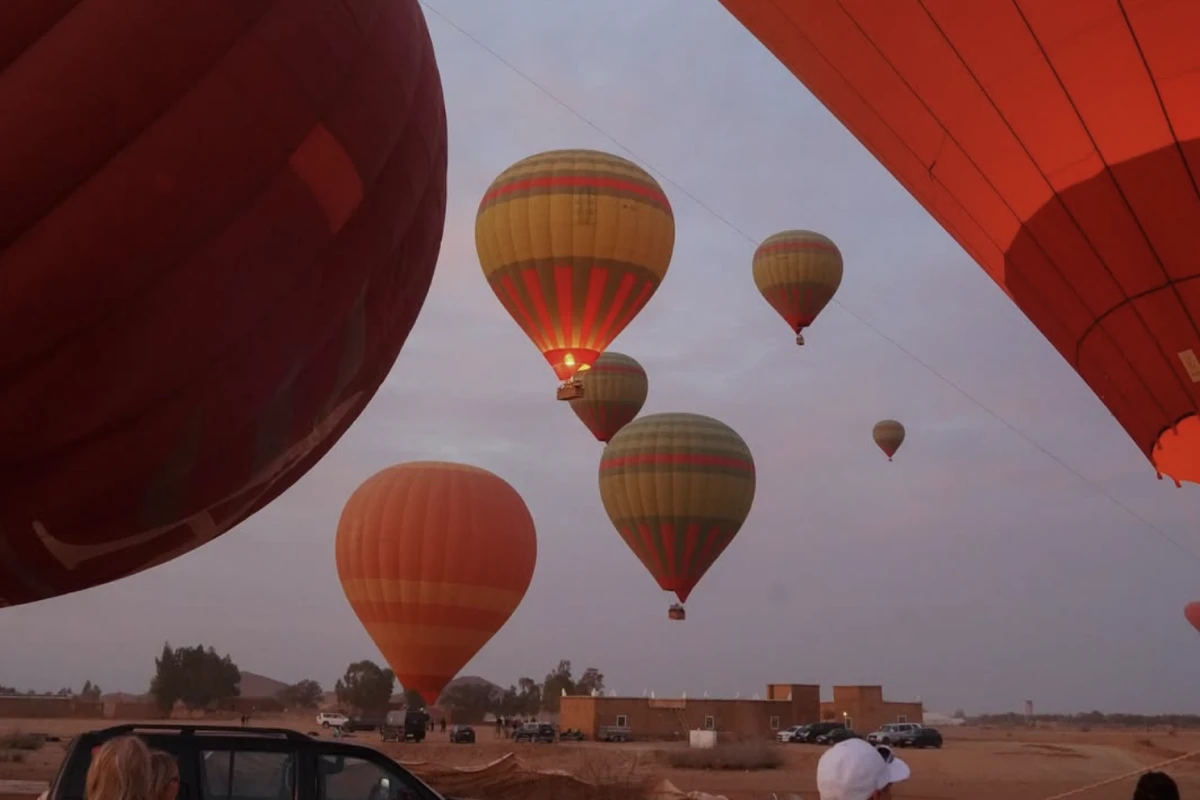 Maroc montgolfière vue aérienne