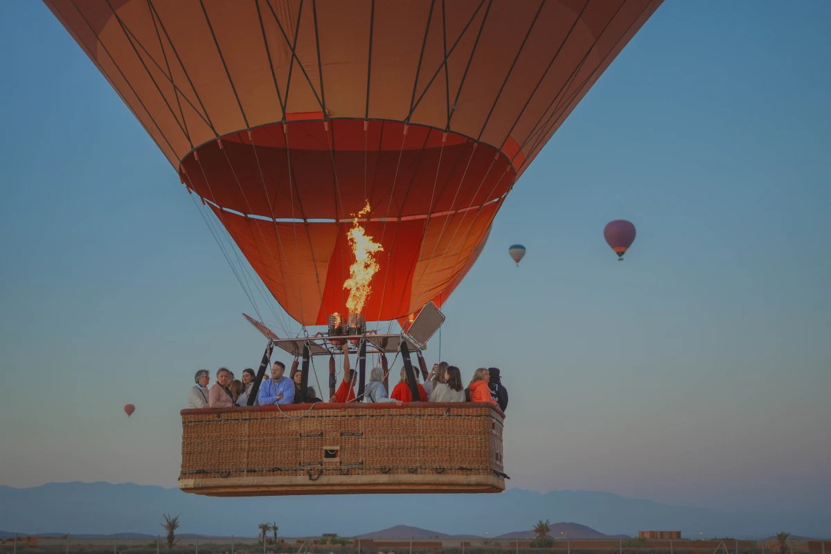 Marrakech Hot Air Ballooning over Atlas Mountains at sunrise